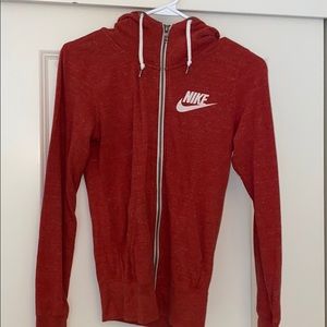 Nike zip up orange/red